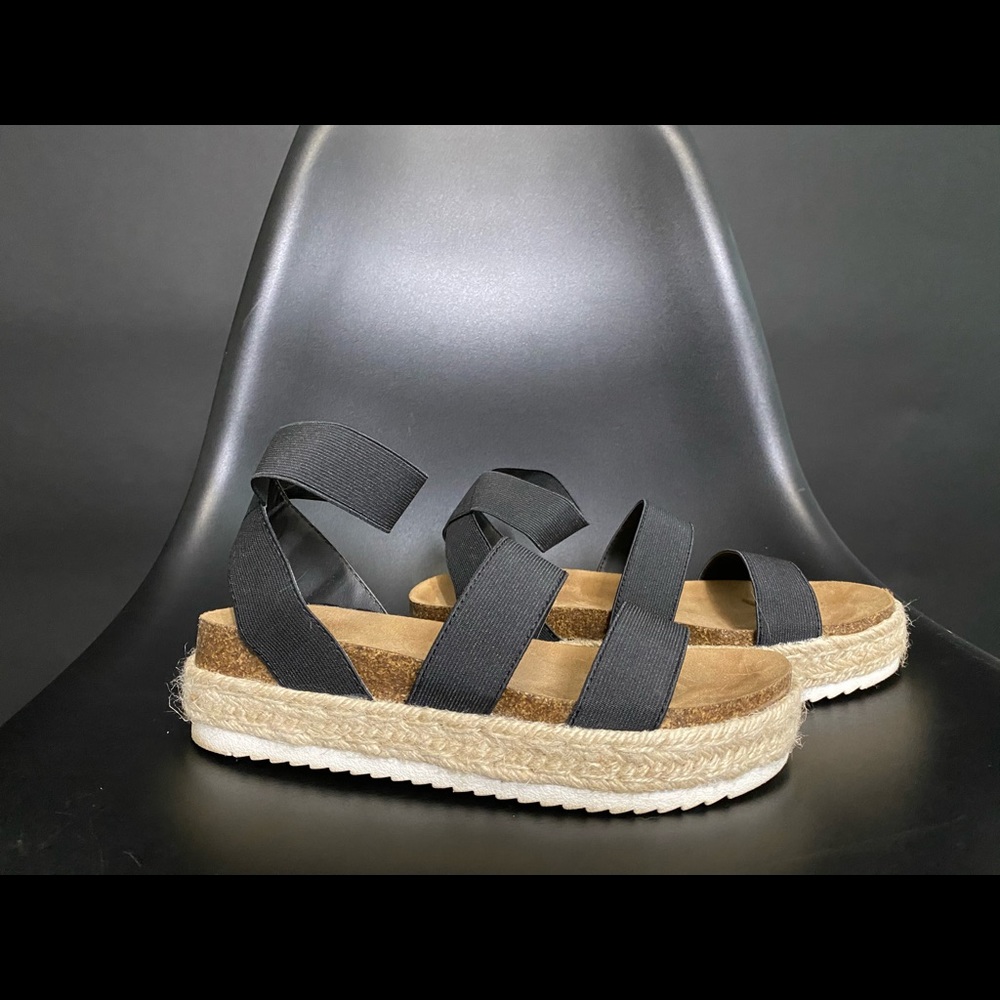 Black platform espadrille sandals